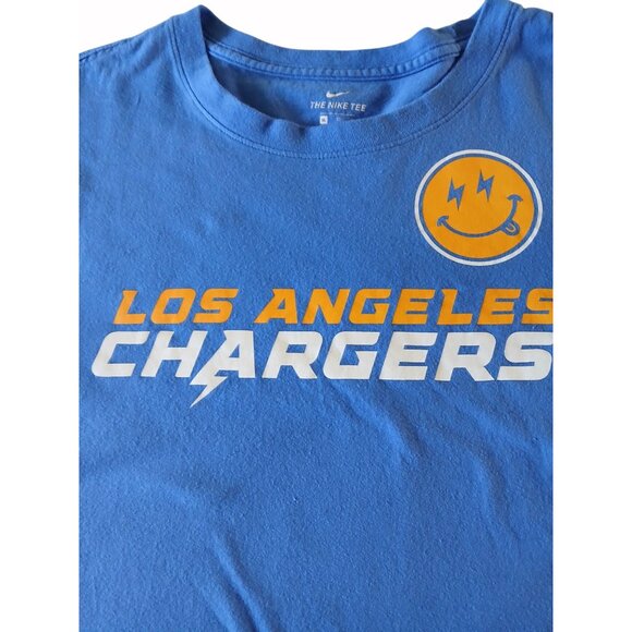 Nike Los Angeles Chargers Blue Graphic Tee Womens XL 100% Cotton Crewneck Bolts - Picture 7 of 9